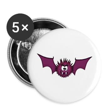 Vampire Bat - Buttons large 2.2''/56 mm (5-pack) - white - Front