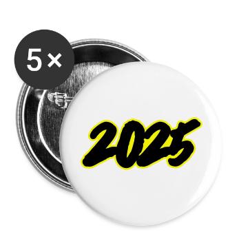 Jahr - Buttons groß 56 mm (5er Pack) - Weiß - Vorne