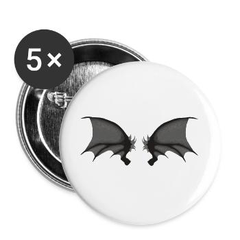 Dämonenflügel, halloween outfits, goth - Buttons groß 56 mm (5er Pack) - Weiß - Vorne