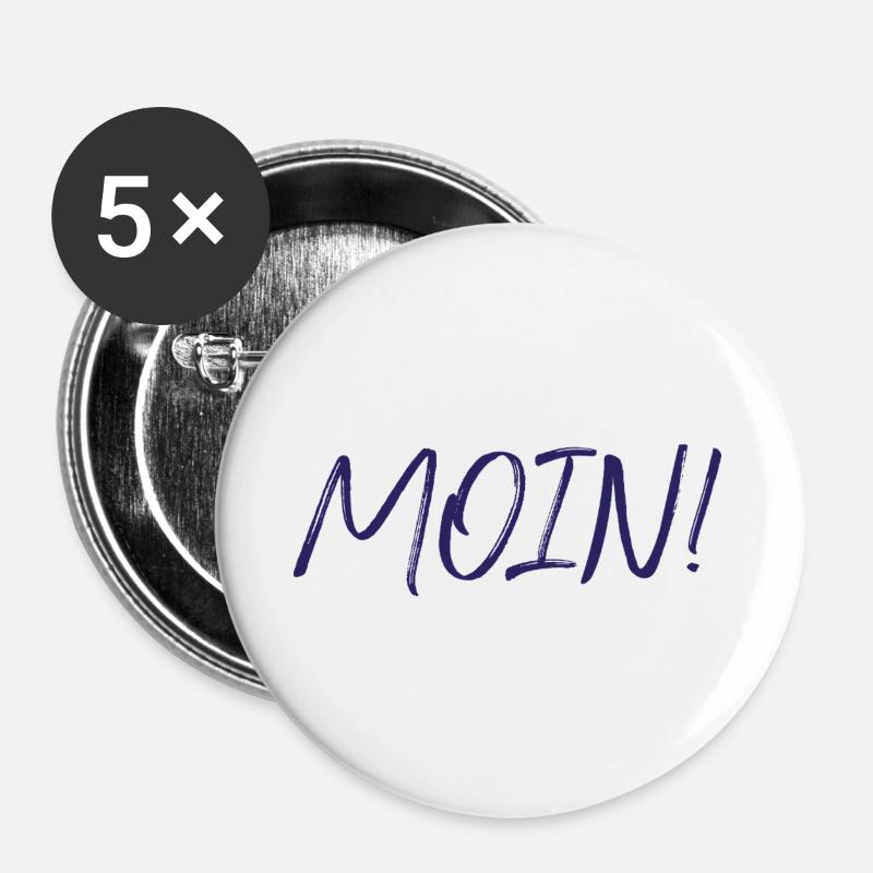 MOIN, navy - Buttons large 2.2''/56 mm (5-pack) - white