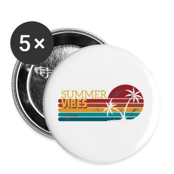 Vintage Summer Sunsets Design - Buttons large 2.2''/56 mm (5-pack) - white - Front