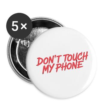 NE TOUCHE PAS MON TÉLÉPHONE - Lot de 5 grands badges (56 mm) - blanc - Devant