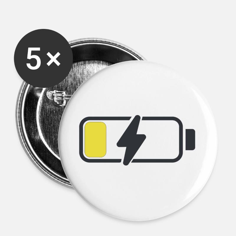 iPhone_Batterie - Buttons groß 56 mm (5er Pack) - Weiß