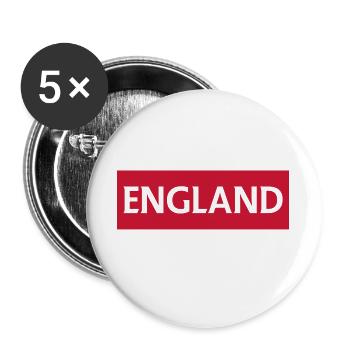 England Farbiges Nationalflaggen-Design - Buttons groß 56 mm (5er Pack) - Weiß - Vorne