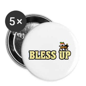 Dub Reggae Bless Up - Lot de 5 grands badges (56 mm) - blanc - Devant