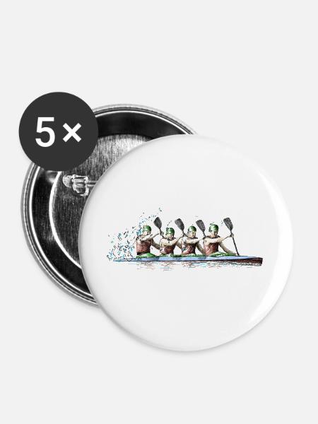Kanurennsport - Buttons groß 56 mm (5er Pack) - Weiß