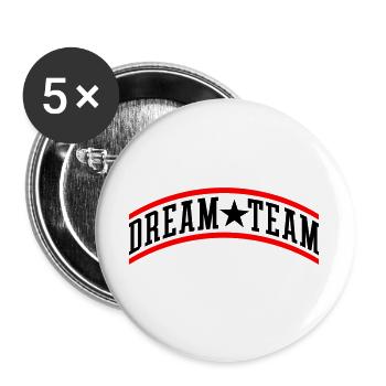 Dream Team Teamwork - Buttons groß 56 mm (5er Pack) - Weiß - Vorne
