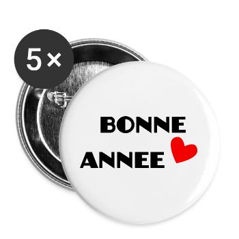 ALLES GUTE ZUM NEUEN JAHR. SILVESTER. NEUJAHR - Buttons groß 56 mm (5er Pack) - Weiß - Vorne