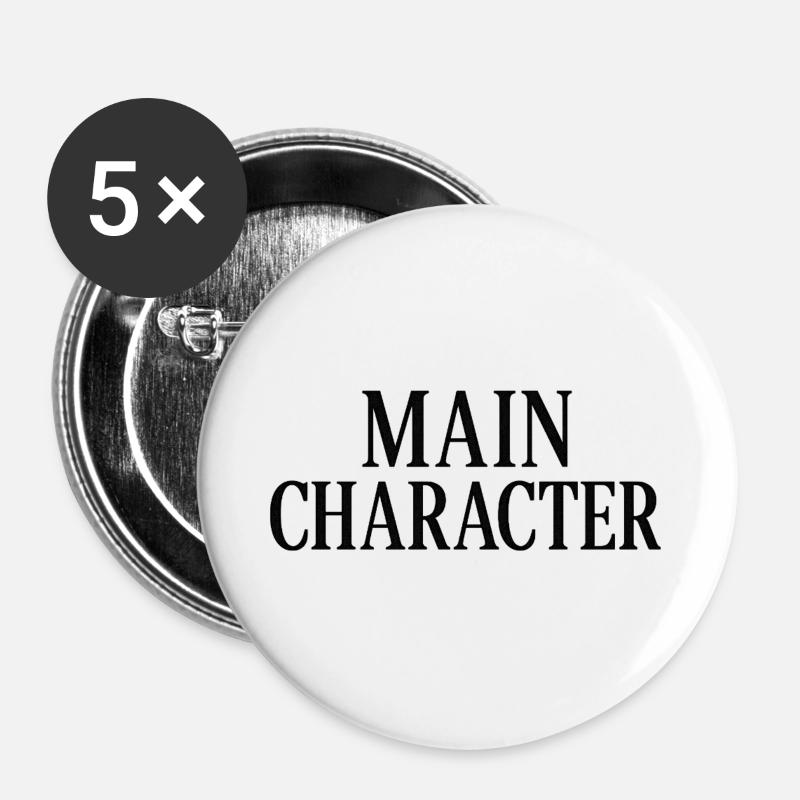 Main Character  - Buttons groß 56 mm (5er Pack) - Weiß