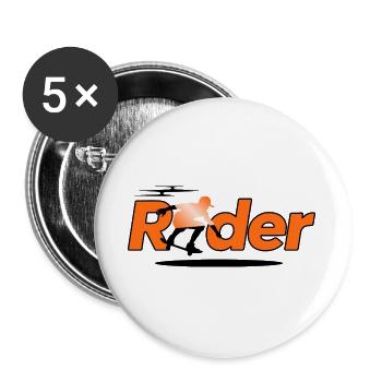 Rider Silhouette on Orange - Buttons large 2.2''/56 mm (5-pack) - white - Front