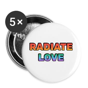 Radiate Love Gradient Typography - Buttons large 2.2''/56 mm (5-pack) - white - Front