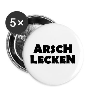 Ass licking - Buttons large 2.2''/56 mm (5-pack) - white - Front