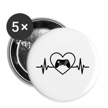 Video Game Controller Heart Gamer - Buttons large 2.2''/56 mm (5-pack) - white - Front