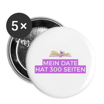 Mon rendez-vous a 300 pages - Lot de 5 grands badges (56 mm) - blanc - Devant
