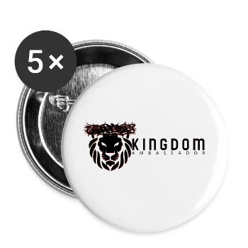 Kingdom Lion Logo - Buttons large 2.2''/56 mm (5-pack) - white - Front