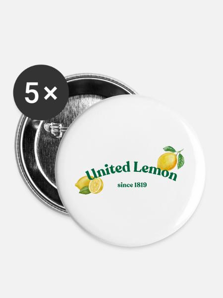 United Lemon - Buttons groß 56 mm (5er Pack) - Weiß