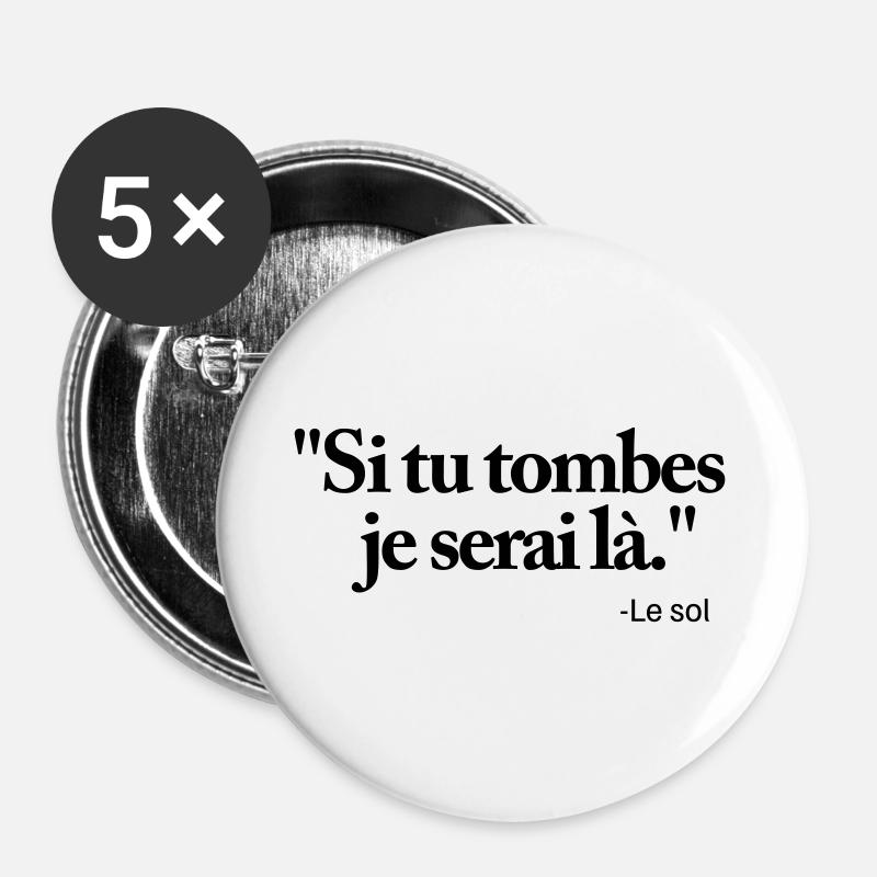 If you fall I'll be there - Buttons large 2.2''/56 mm (5-pack) - white