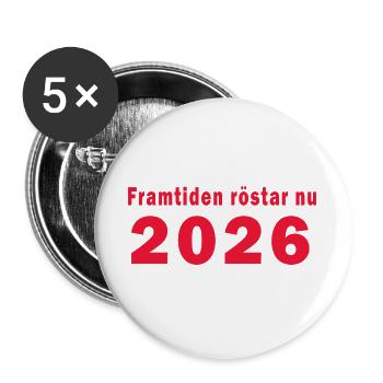The future votes now in 2026 - Buttons large 2.2''/56 mm (5-pack) - white - Front