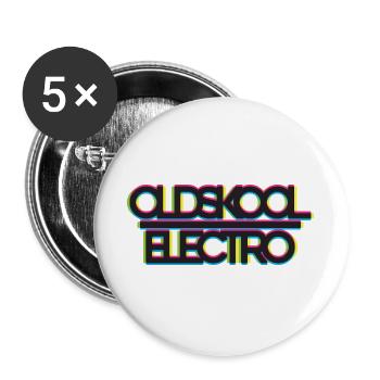 OldSchool Electro Neon 80s - Buttons large 2.2''/56 mm (5-pack) - white - Front