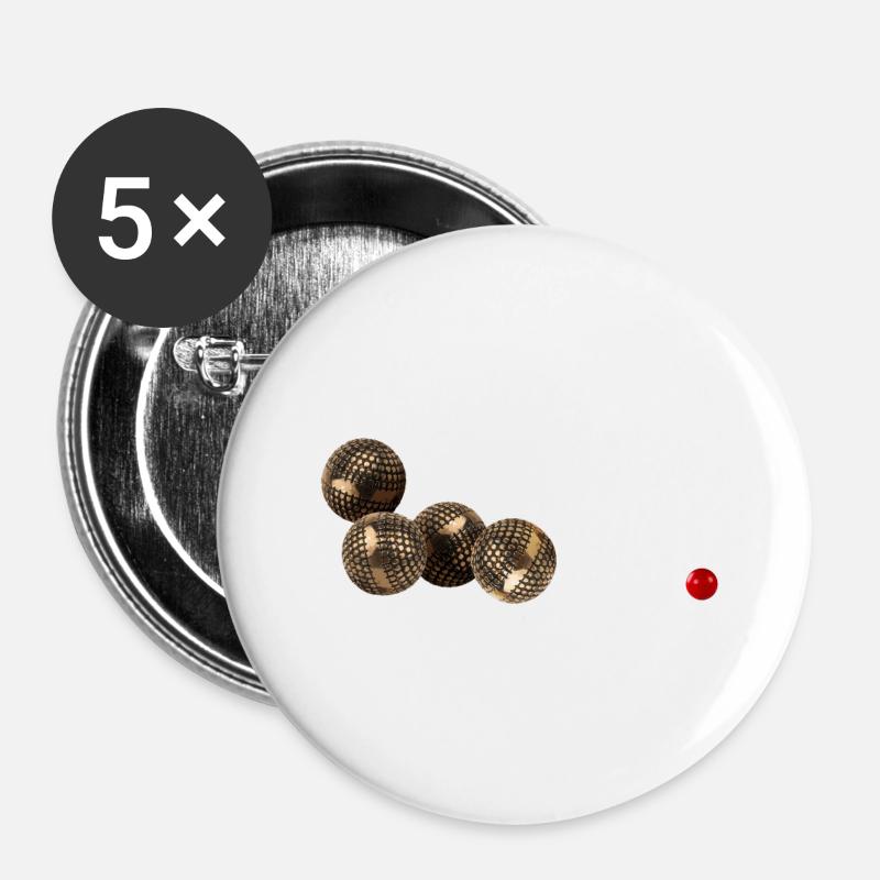Petanque ball game - Buttons large 2.2''/56 mm (5-pack) - white