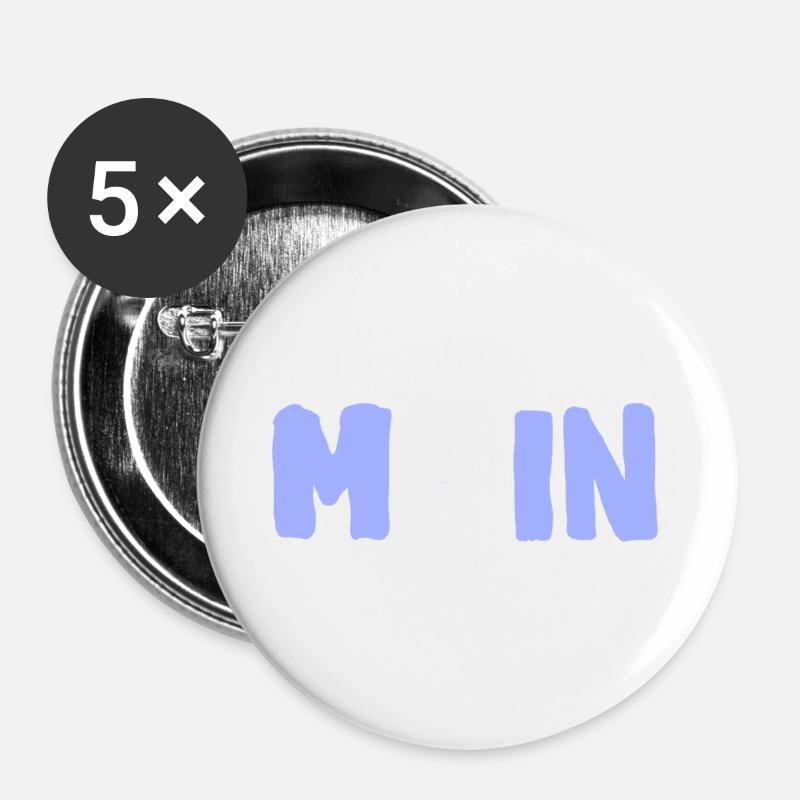 Moin mit die Möwe - Buttons groß 56 mm (5er Pack) - Weiß