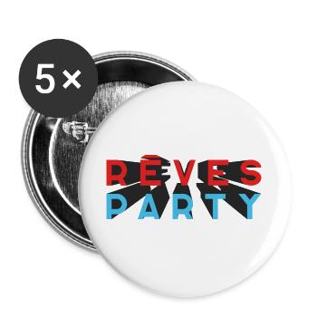 RÊVE PARTY #2 - let's talk - Lot de 5 grands badges (56 mm) - blanc - Devant