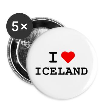 Ich liebe Island - I love Iceland - Buttons large 2.2''/56 mm (5-pack) - white - Front