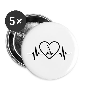 Heart sand yachting – passion speed - Buttons large 2.2''/56 mm (5-pack) - white - Front
