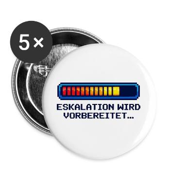 "Escalation Shirt" – Nerd & Geek Style (German) - Buttons large 2.2''/56 mm (5-pack) - white - Front