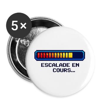 Escalation Shirt – Geek Humor Français - Buttons large 2.2''/56 mm (5-pack) - white - Front