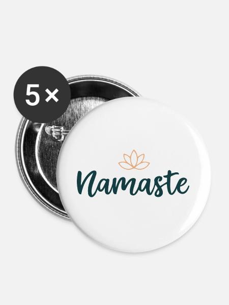 Namaste Lotus Calm Yoga - Buttons groß 56 mm (5er Pack) - Weiß
