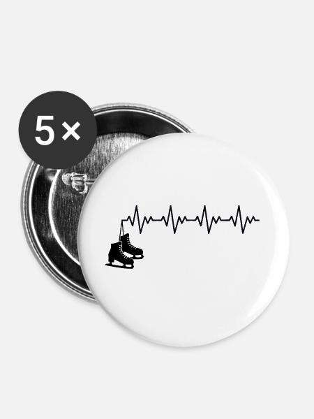 Schlittschuhe Eiskunstläufer Schlittschuh EKG - Buttons groß 56 mm (5er Pack) - Weiß