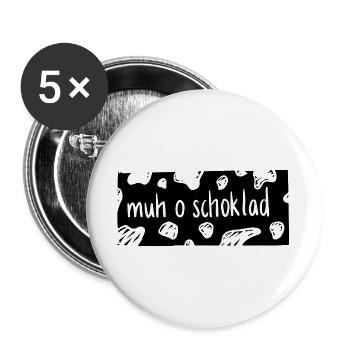 Muh o Schoklad - Buttons large 2.2''/56 mm (5-pack) - white - Front