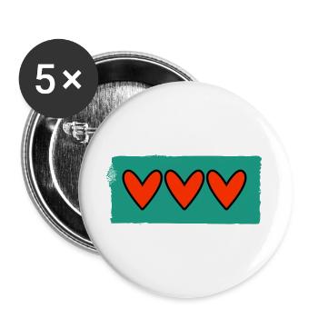 VALENTINE'S DAY. HEART. I LOVE YOU. I LOVE YOU - Buttons large 2.2''/56 mm (5-pack) - white - Front