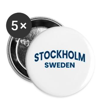 Stockholm Sweden Neon Outline - Buttons large 2.2''/56 mm (5-pack) - white - Front