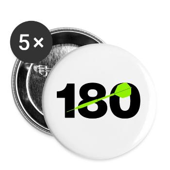 180 Triple 20 Perfektion! ONEHUNDRETEIGHTY, Darts - Buttons groß 56 mm (5er Pack) - Weiß - Vorne