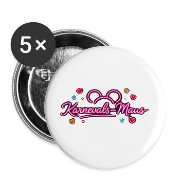 KarnevalsMaus Fastnacht Fasching Outfit Niedlich - Buttons groß 56 mm (5er Pack) - Weiß - Vorne