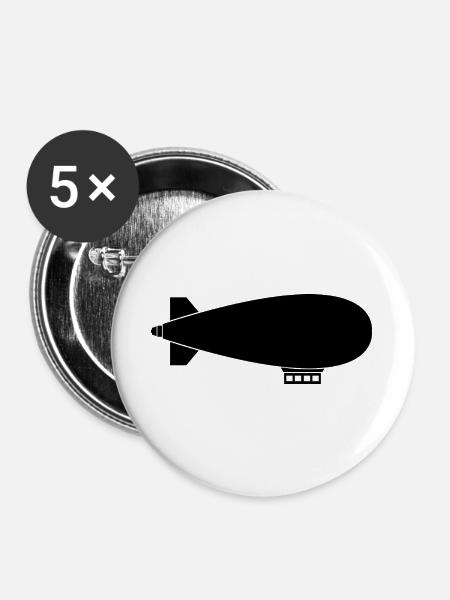 Luftschiff - Buttons groß 56 mm (5er Pack) - Weiß