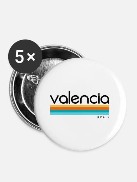 Valencia - Spain - Spanien - Espana - Buttons groß 56 mm (5er Pack) - Weiß
