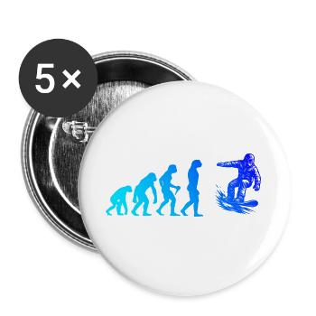 Modernes Snowboard Artwork - Buttons groß 56 mm (5er Pack) - Weiß - Vorne
