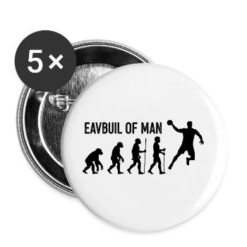Evolution des Menschen Sprung - Buttons groß 56 mm (5er Pack) - Weiß - Vorne