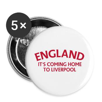 England It's Coming Home to Liverpool - Buttons large 2.2''/56 mm (5-pack) - white - Front