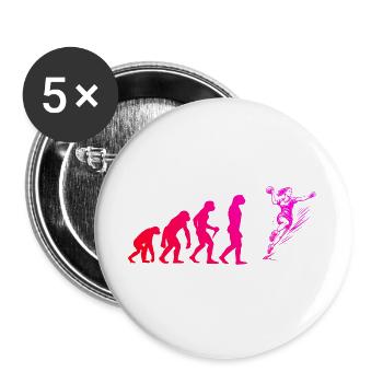 Handball Motiv das sofort wirkt fuer Frauen - Buttons groß 56 mm (5er Pack) - Weiß - Vorne
