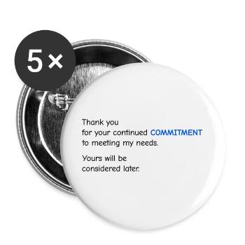 Baby Performance Review - Commitment - Buttons large 2.2''/56 mm (5-pack) - white - Front