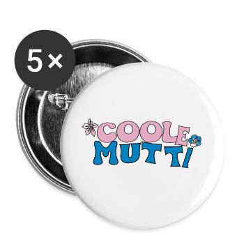 Coole Mutti - Buttons groß 56 mm (5er Pack) - Weiß - Vorne