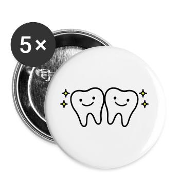 Tooth Cute - Buttons large 2.2''/56 mm (5-pack) - white - Front