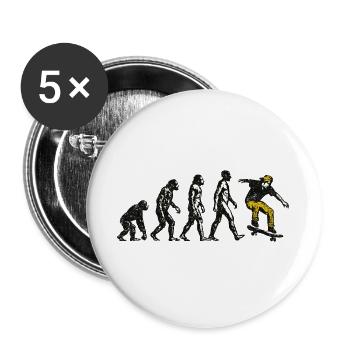 Evolution Skateboarder – Grunge Skate Design - Buttons groß 56 mm (5er Pack) - Weiß - Vorne