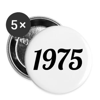 1975 Vintage 1975 Retro Birthday 1975 Gift - Buttons large 2.2''/56 mm (5-pack) - white - Front