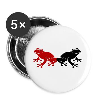 Frosch Kröte - Buttons groß 56 mm (5er Pack) - Weiß - Vorne
