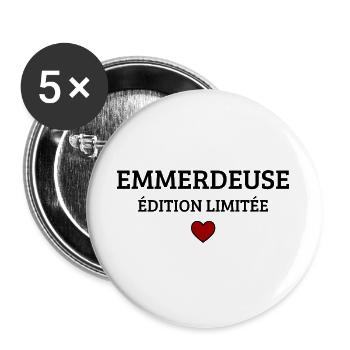Troublemaker Limited Edition Funny Humor - Buttons large 2.2''/56 mm (5-pack) - white - Front